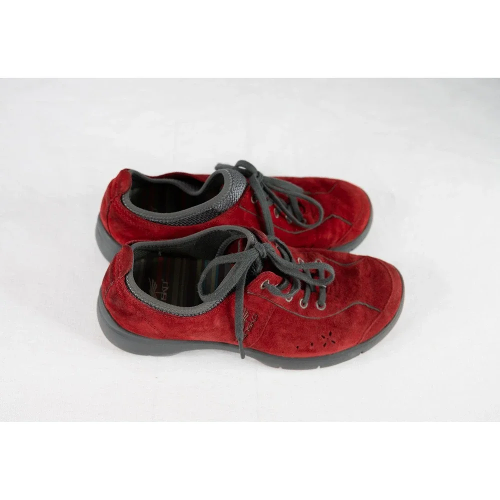 Dansko Suede Sneakers Womens size 37 US 7 Red‎ suede elise oxford walking shoes